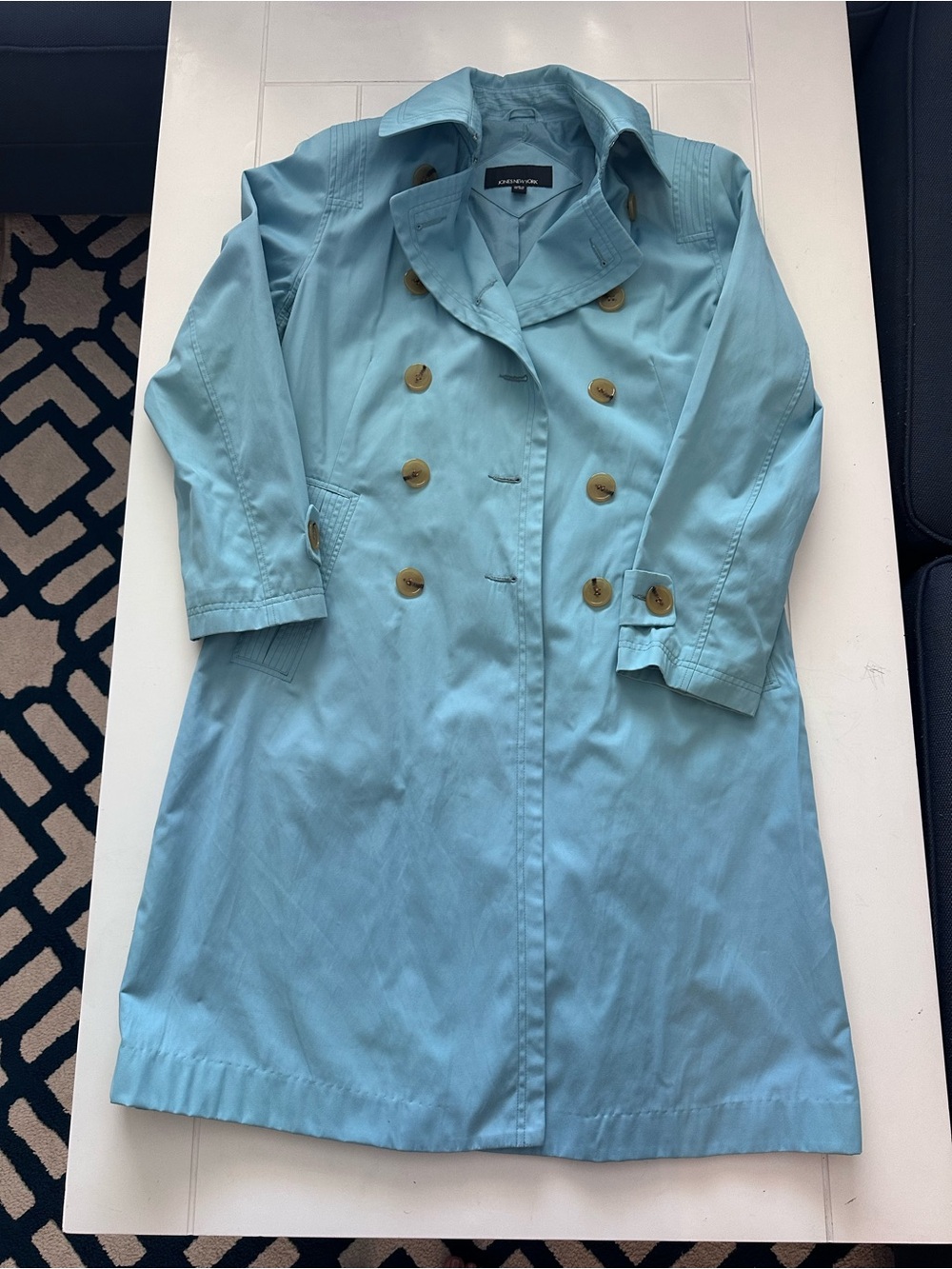 Jones New York Powder Blue Trench Jacket